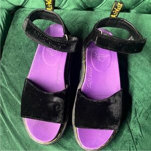 Dr martens x girl limited edition velvet platform sandals 9